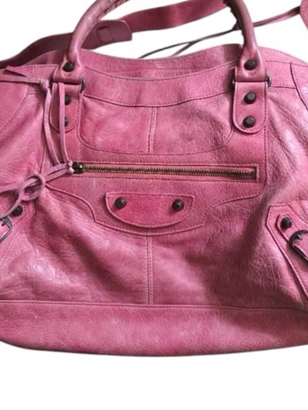 Auth Balenciaga City Pink Leather Shoulder Bag - Picture 12 of 12
